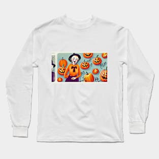 Cat in Pumpkin Patch Long Sleeve T-Shirt